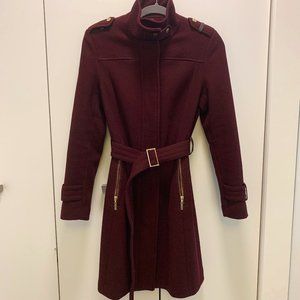 Cole Haan | Burgundy | Wool Coat | Size 2